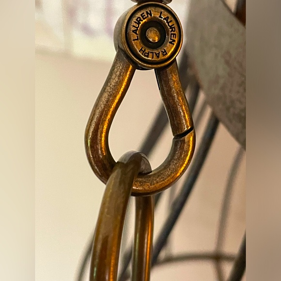 Equestrian Shoulder Bag/ Crossbody Black Pebbled Leather by Lauren Ralph Lauren - Picture 6 of 10